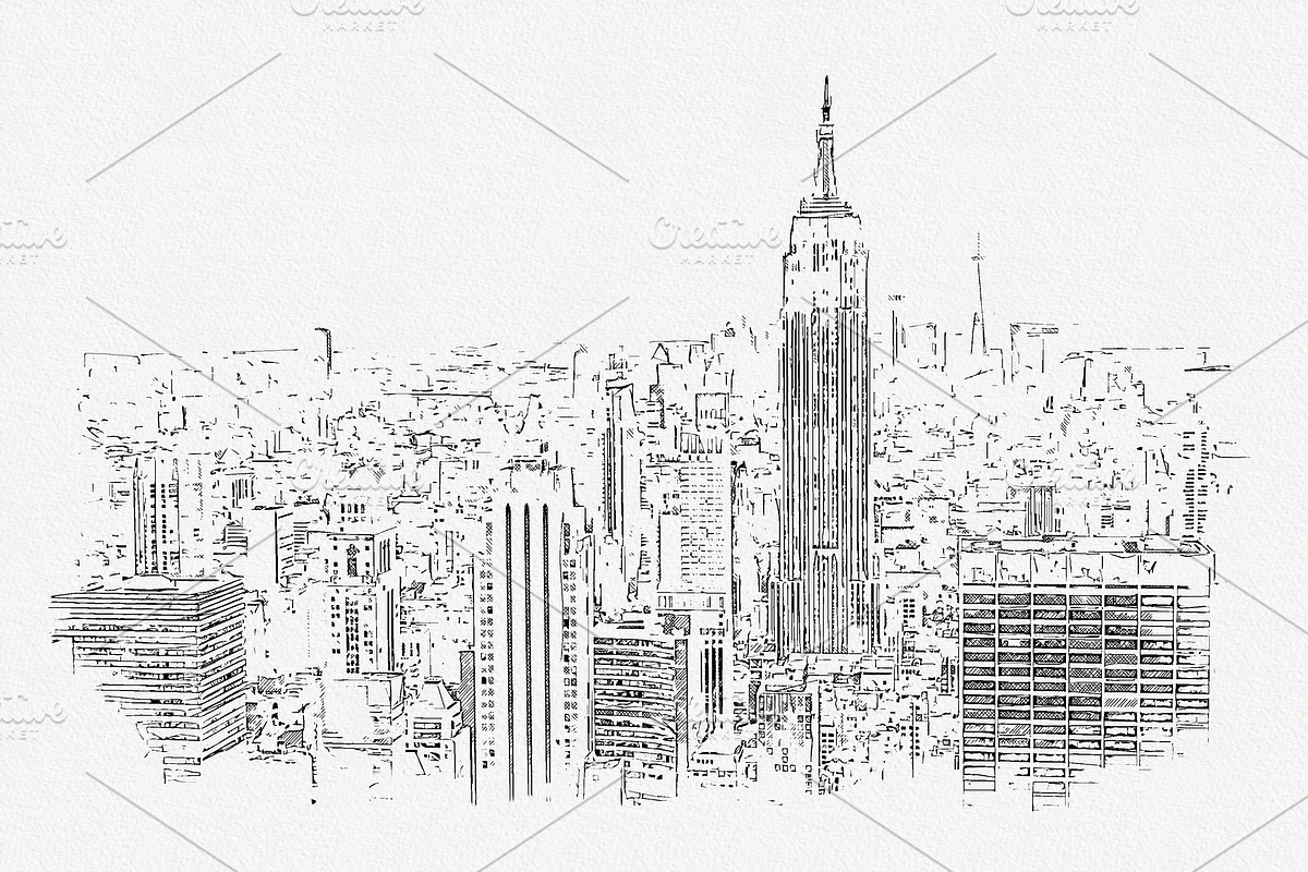 New York City skyline with skyscrape, an Object Illustration by Maria Kray