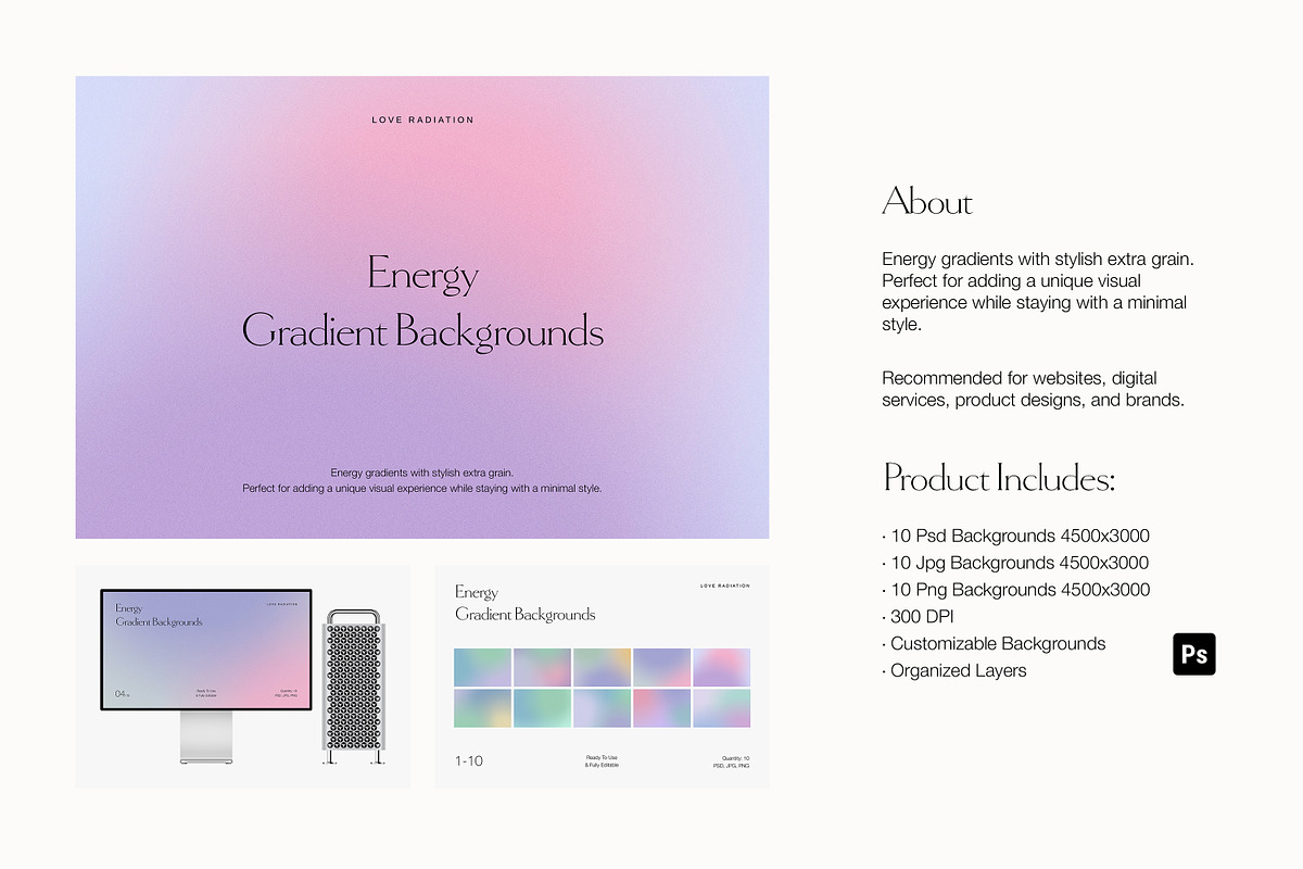 BUNDLE Grainy Gradient Backgrounds, an Object Graphic by Love Radiation Studio (Photo 14 of 23)