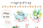 Tea time. Lovely vector set., an Animal Illustration by Anyuka (Thumbnail 3 of 6)