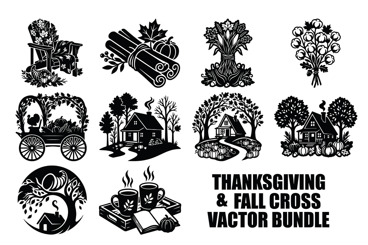 Thanksgiving & Fall Vector Bundle, a Seasonal Illustration by balal (Photo 1 of 11)