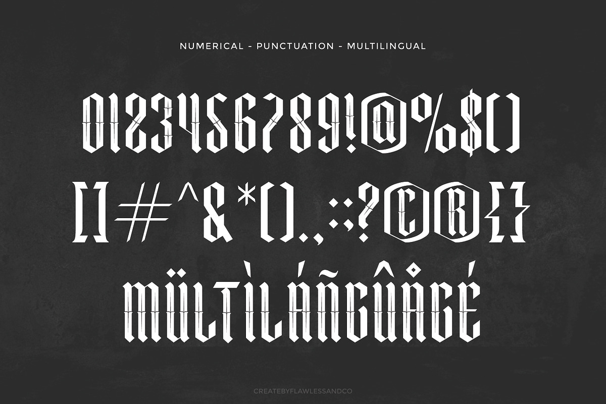 Roslenk Vol2 – Blackletter Font, a Blackletter Font by Flawless And Co (Photo 8 of 10)