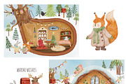 Winter Forest Friends, an Animal Illustration by Kattypainting (Thumbnail 6 of 10)