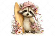 Summer Funny Raccoon Clipart, an Illustration by Craft Nest (Thumbnail 12 of 12)