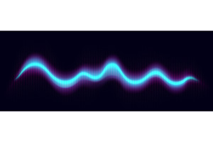 Dynamic sound wave with neon audio, an Illustration by art PVP - market