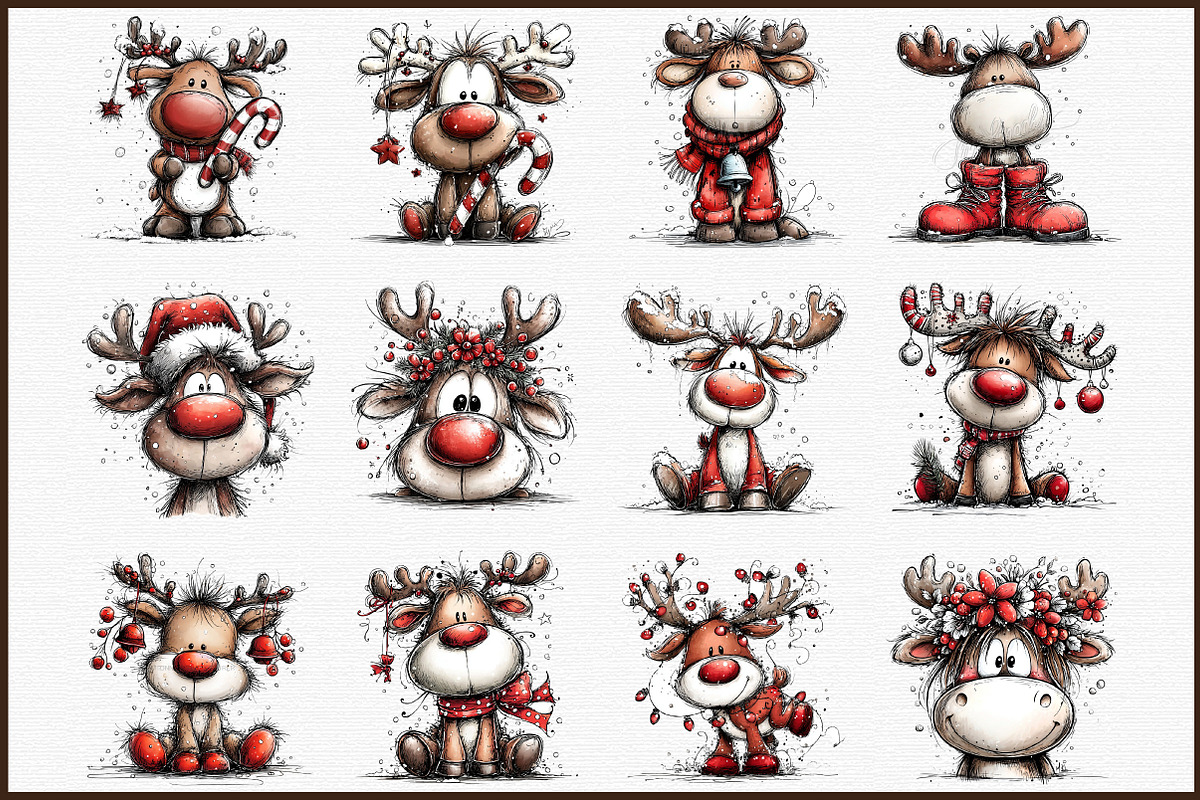 Watercolor Christmas Reindeer Clipar, an Illustration by Sublimation Artist (Photo 3 of 6)