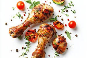 Spicy grilled chicken legs or drumst, a Food & Drink Photo by Pixeness Studio