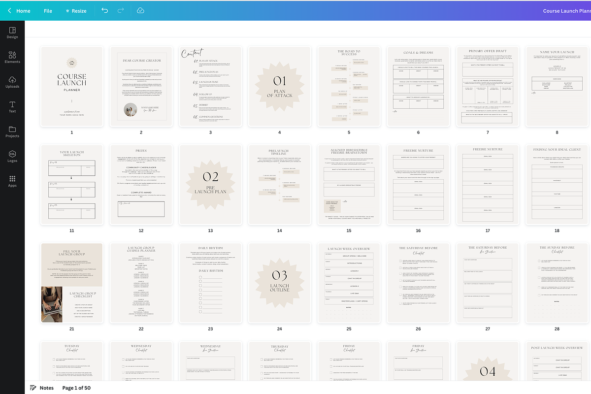 Course Launch Planner Canva Template, a Presentation Template by HelloKarla (Photo 6 of 6)