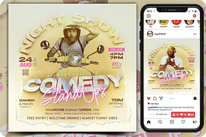 Comedy Event Flyer, a Flyer Template by regalDRAW
