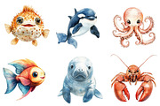 Adorable Ocean Animals Collection, an Illustration by Pixels.Craft (Thumbnail 2 of 6)