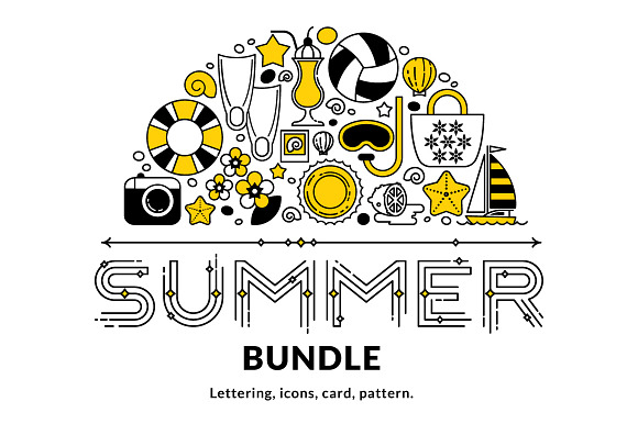Summer Bundle. Vector Elements.