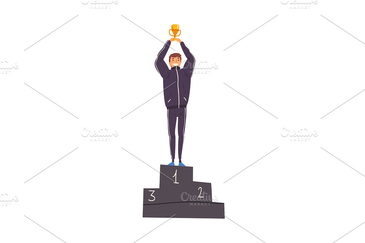 Successful Man Character Standing, a Person Illustration by TopVectors