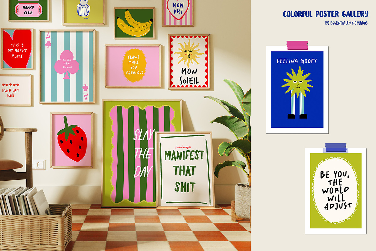 Colorful Posters-Fun Quotes Gallery, a Graphic by Essentially Nomadic (Photo 6 of 12)