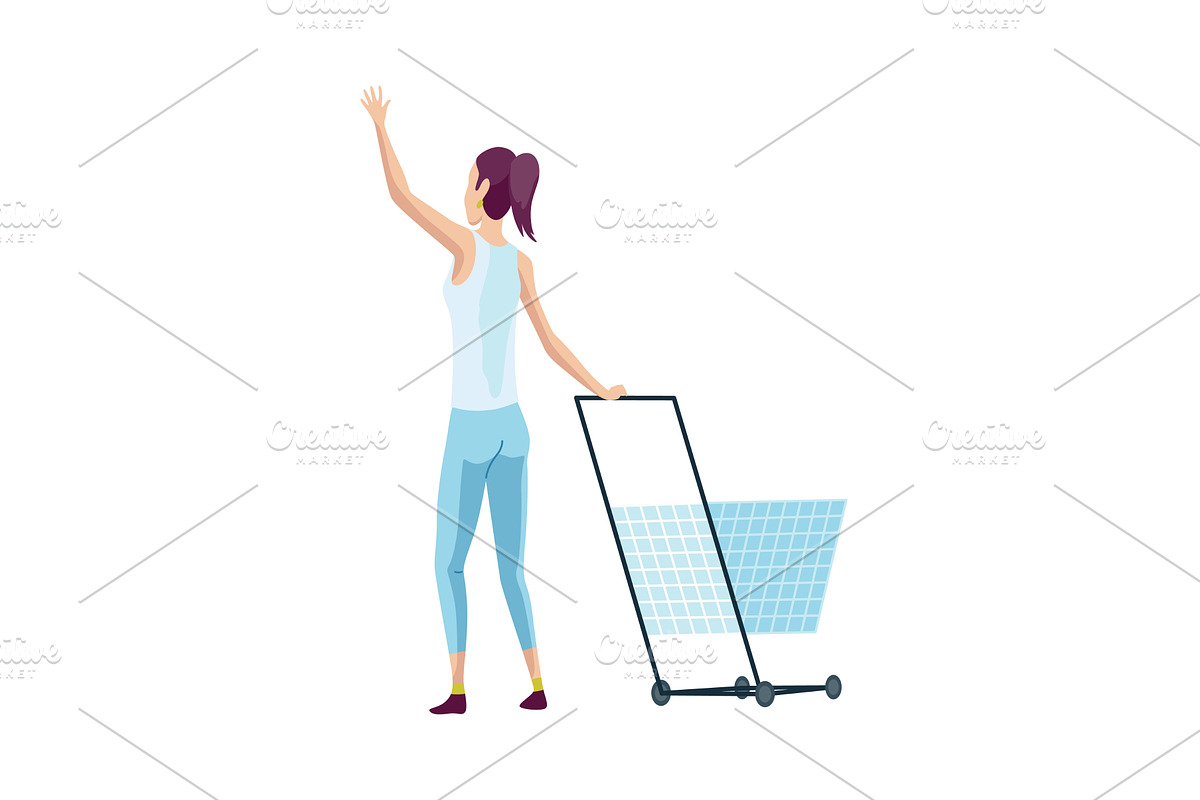 Woman shopping at the supermarket, an Illustration by the8monkey