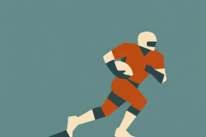 Retro football player illustration w, a Photo by Dvoevnore photos