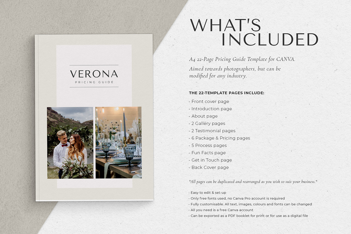 Verona CANVA Pricing Guide, a Magazine Template by Gillian Sarah (Photo 16 of 17)