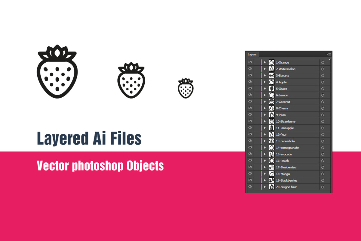 Fruits Icons, an Outline Icon by Sooodesign (Photo 2 of 2)