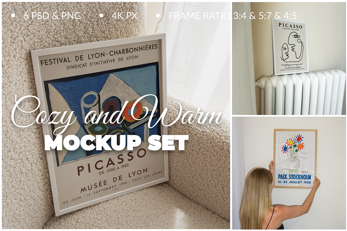 Frame Mockup SET 6PSD for Poster, a Product Mockup by SigaSigaMockup (Photo 1 of 4)