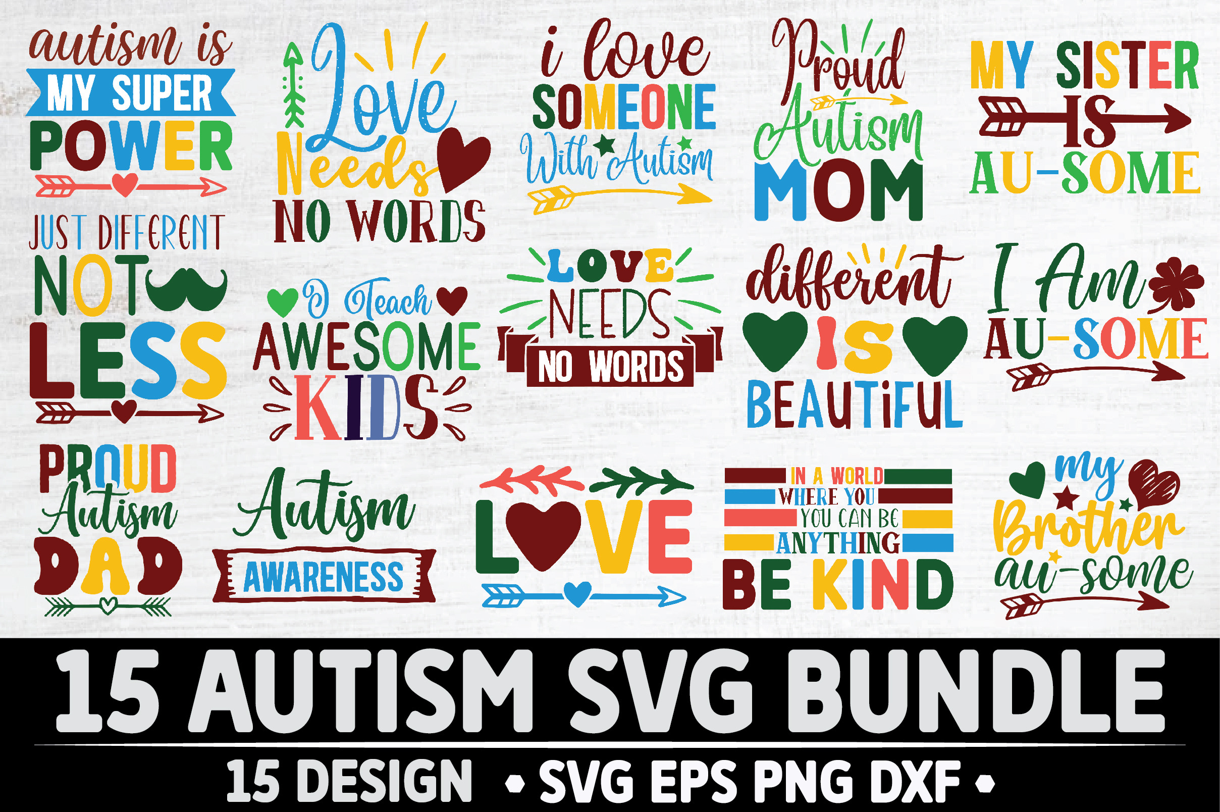 Autism SVG Bundle, an Illustration by crafthome