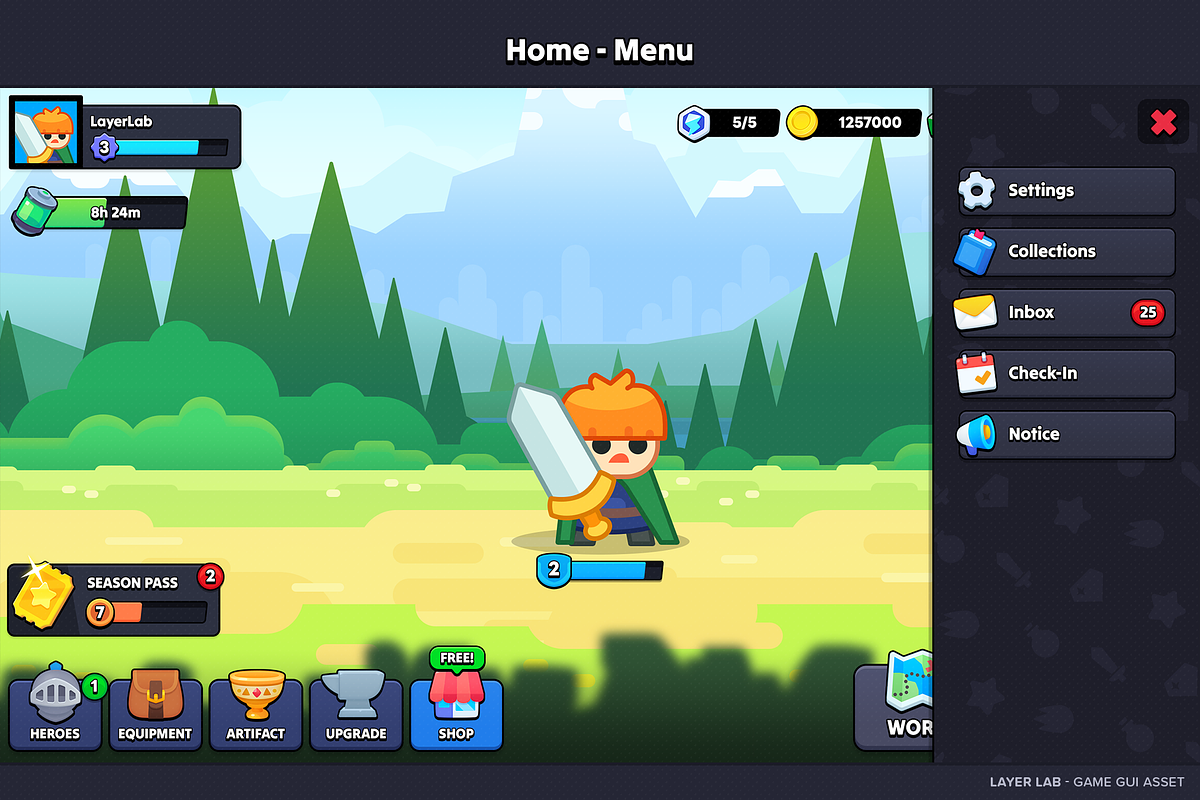 GUI - Casual Fantasy, an UI Kit Template by LAYERLAB (Photo 9 of 20)