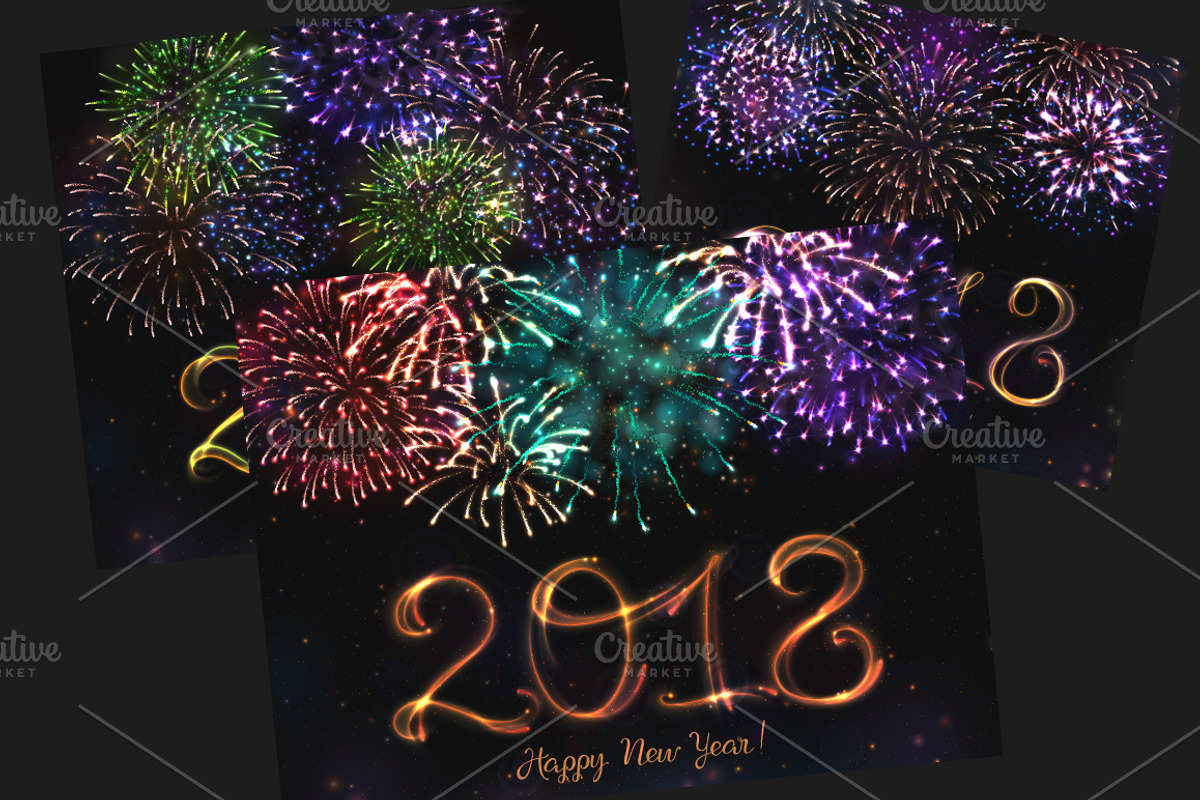 SET / 2018 NEW YEAR FIREWORKS, an Illustration by Nadin_Lebedeva (Photo 4 of 4)
