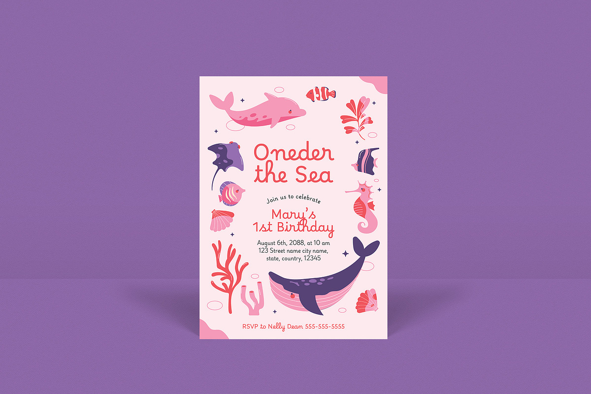 Mermaid Kids Birthday Invitation, an Invitation Template by Vynetta (Photo 2 of 3)