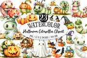 Halloween Caterpillar Clipart, a Seasonal Illustration by Designking (Thumbnail 1 of 4)