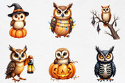 Halloween Owls Clipart PNG, an Illustration by CrexoraLab (Thumbnail 2 of 5)