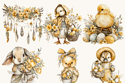 Watercolor Farmhouse Easter Clipart, an Object Illustration by BusyDaydesign (Thumbnail 4 of 9)