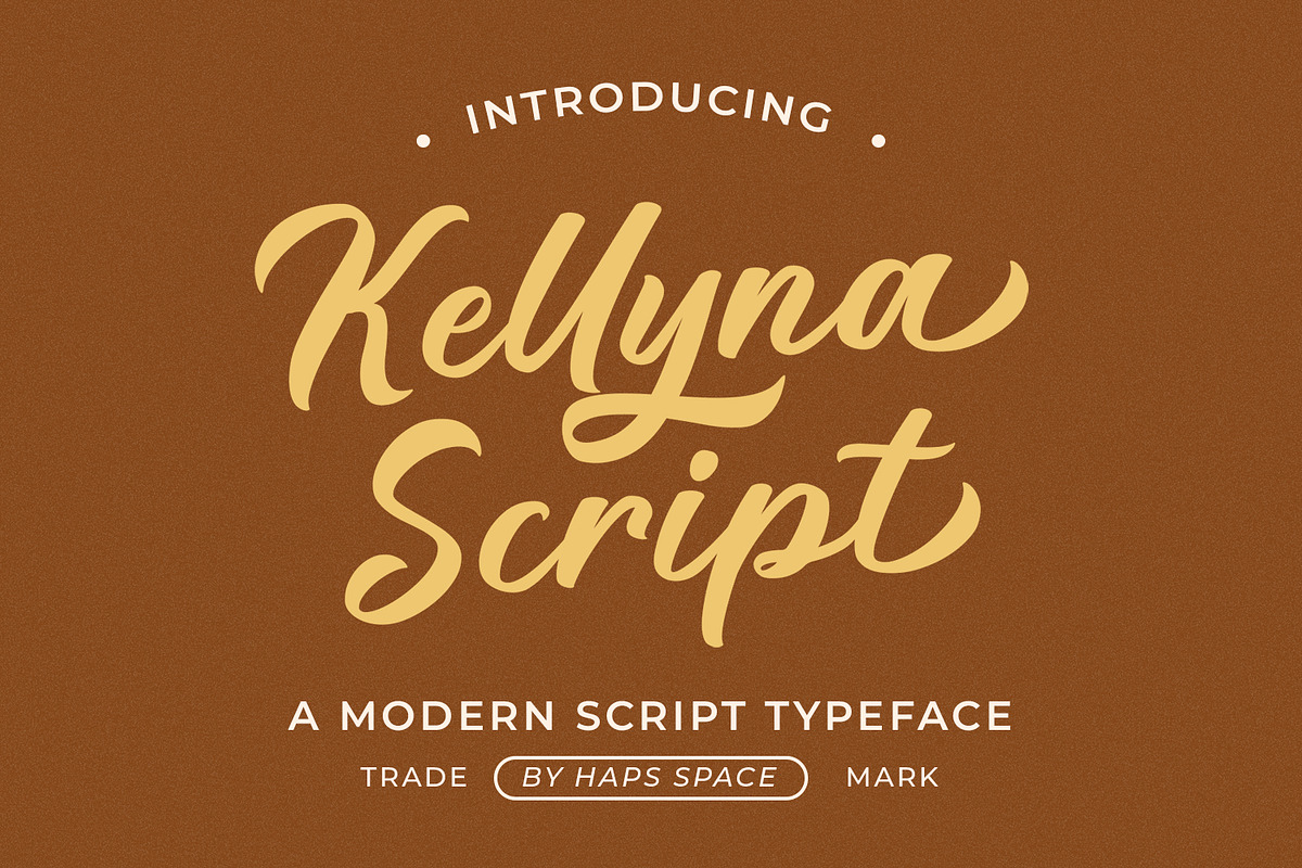 Kellyna Modern Script, a Font by Haps Space (Photo 1 of 8)