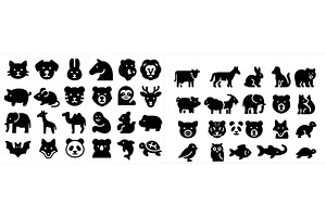 Collection of animal silhouettes, an Animal Illustration by ZinetroN