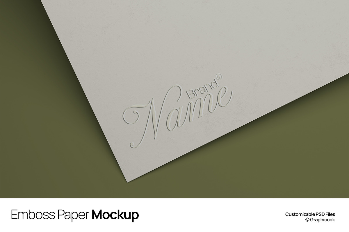 Emboss Paper Mockup, a Books & Magazine Mockup by graphicook
