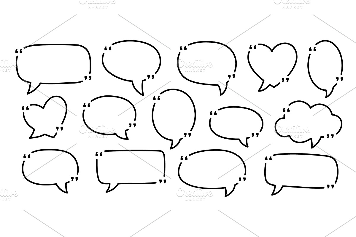 Outline speech bubbles with, an Object Illustration by GraphiShop