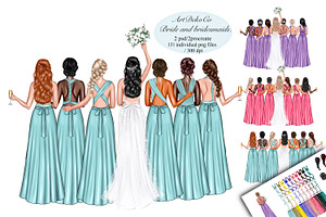 Bridesmaids Clipart, Wedding Clipart