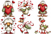 Funny Panic Goose Valentine Clipart, an Illustration by Craft Nest (Thumbnail 4 of 10)
