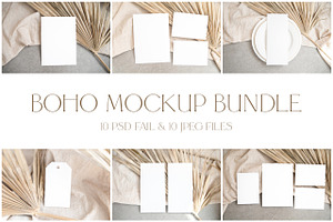 Boho Mockup Bundle,Invitation Mockup