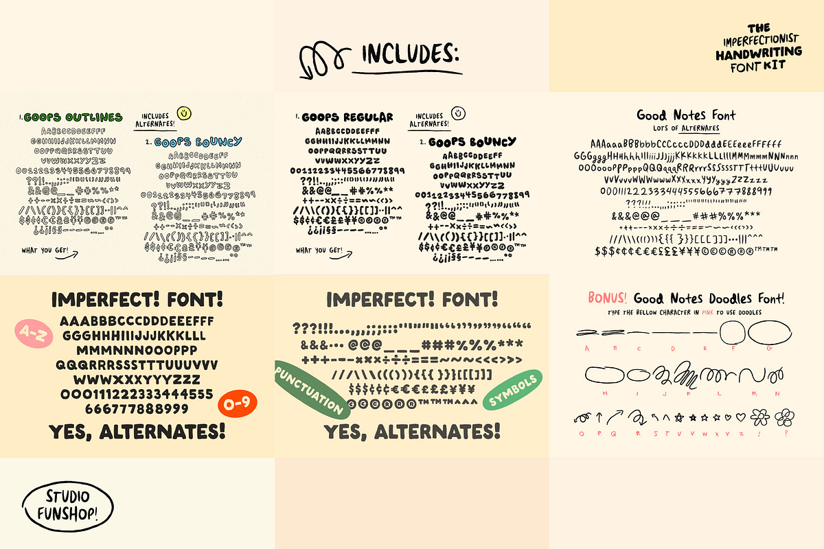 Imperfectionist Handwriting Font Kit, a Font by Studio Funshop by Kelli (Photo 9 of 10)