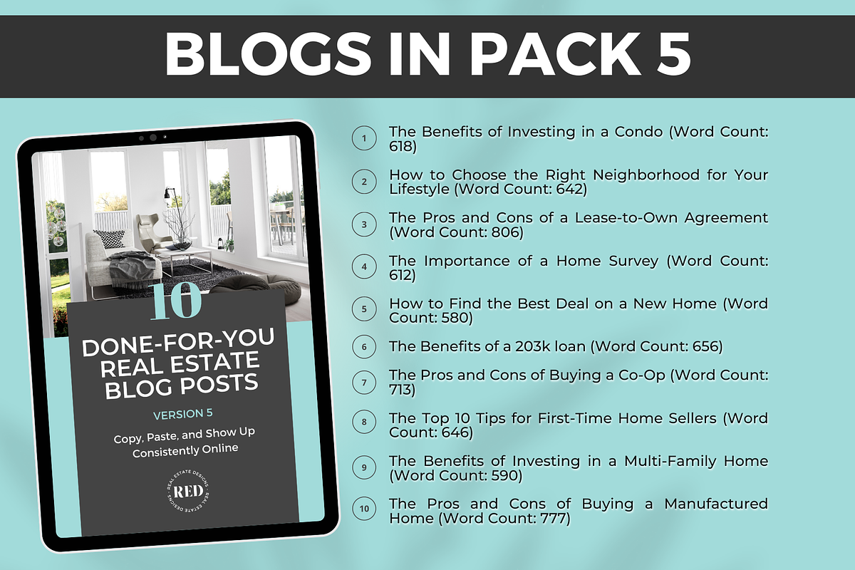 52 DONE FOR YOU REAL ESTATE BLOGS, a Templates & Theme by Jennifer Magri Templates (Photo 6 of 8)