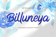 Billuneya - Modern Script Font, a Script Font by fluffstudio (Thumbnail 1 of 10)