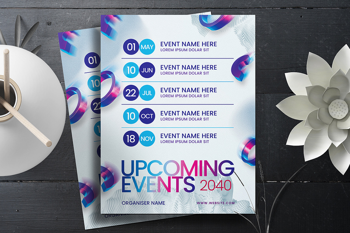Upcoming Events Flyer Template - PSD