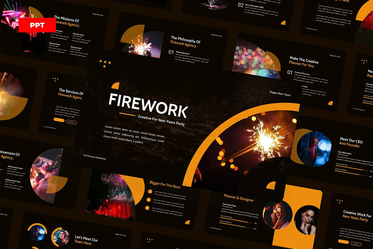Dark Glamour Vibrant PowerPoint, a Presentation Template by UInstrument (Photo 1 of 3)