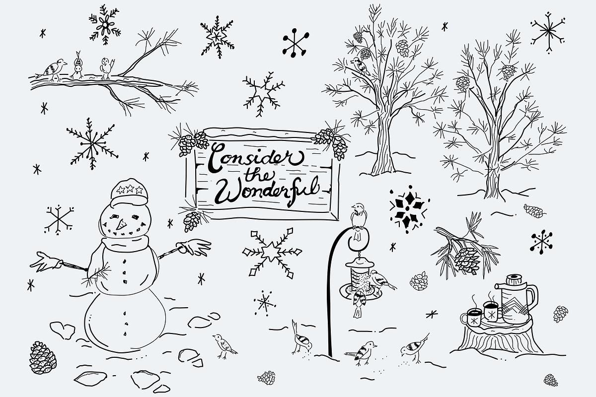 Wonderful Winter Illustrations, a Seasonal Illustration by AJ Doodles (Photo 2 of 18)
