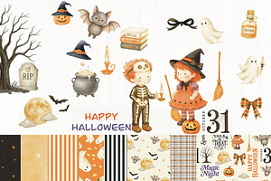 Happy Halloween - Clipart + Digital, an Illustration by Lolytop Studio