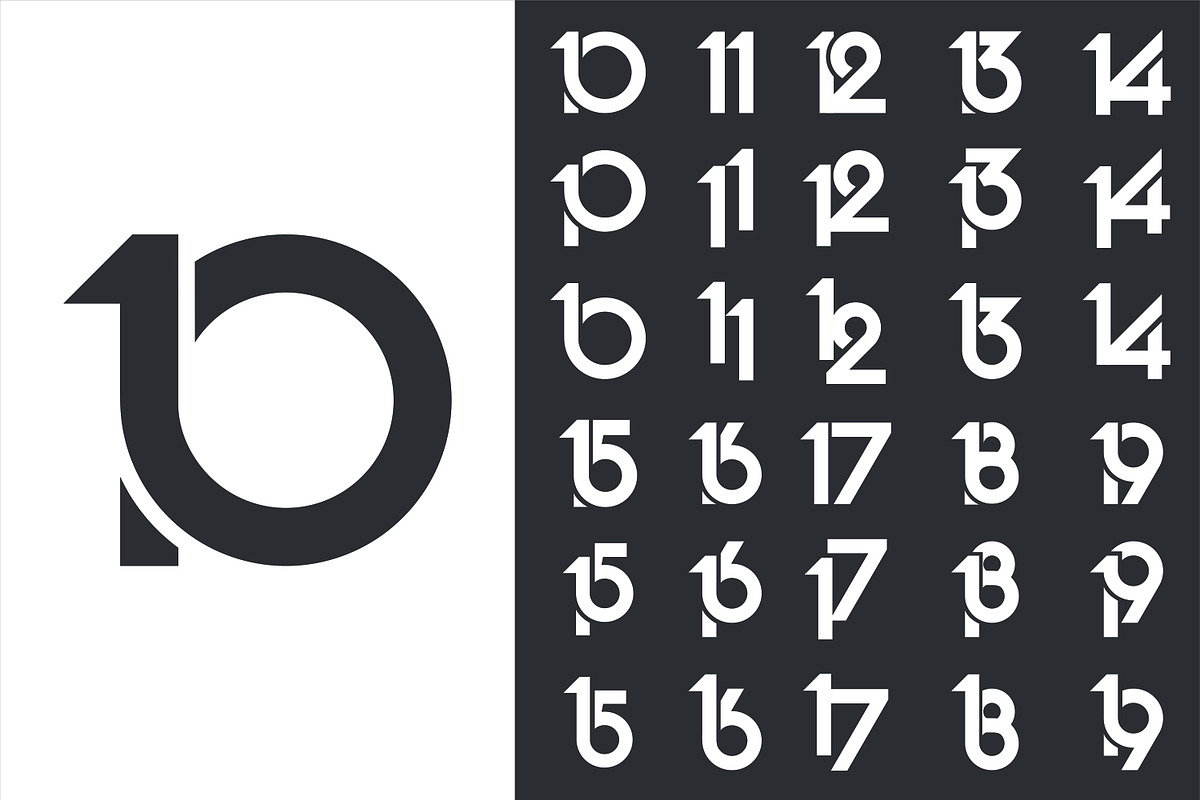 number 10 to 19 logo designs., a Branding & Logo Template by BARONSTD (Photo 2 of 3)