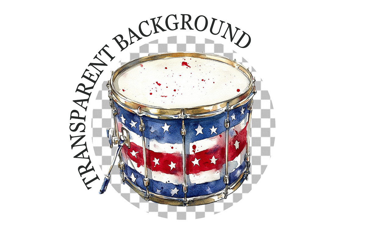 Watercolor 4th Of July Clipart, a Seasonal Illustration by Rose Art (Photo 5 of 5)