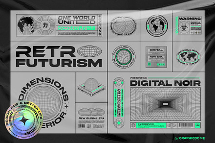 Retro Futurism Brutalist Collection, a Branding & Logo Template by Graphicdome
