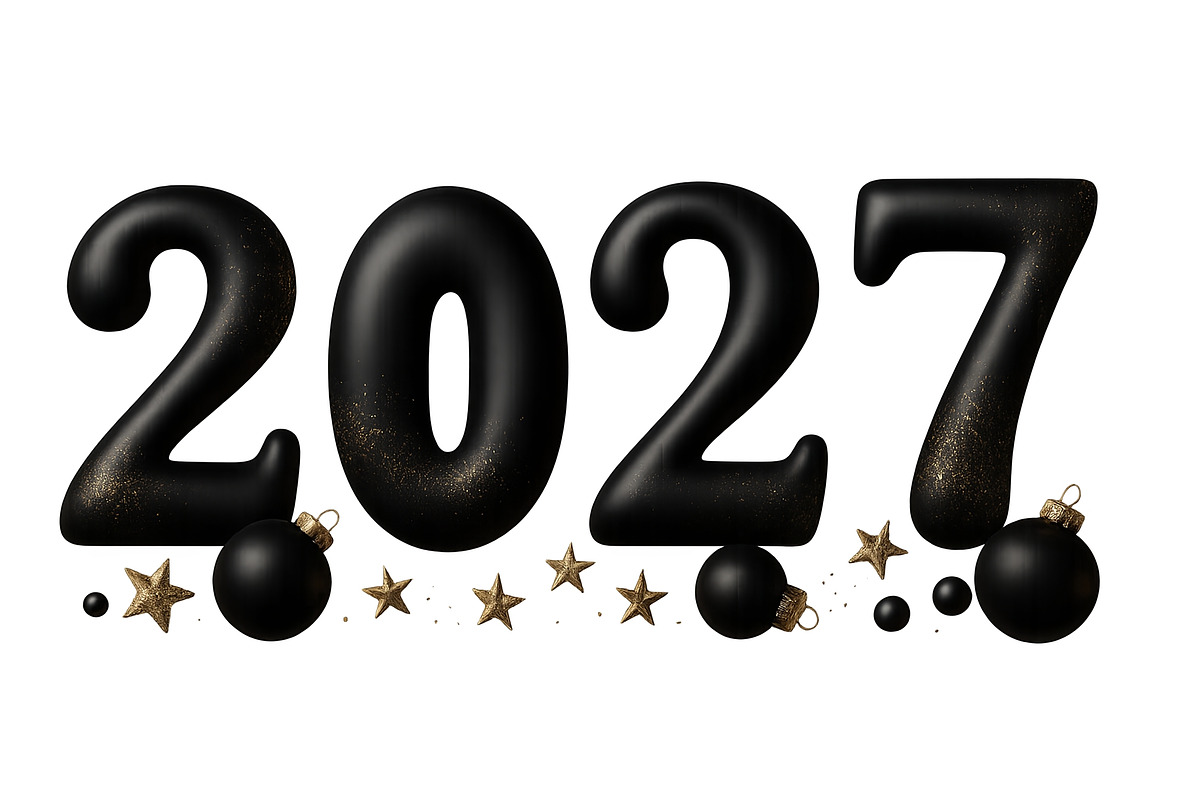 New year 2027 in black and gold with, an Illustration by Dvoevnore photos