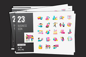 Business Icon Set, a Solid Icon by shin_std