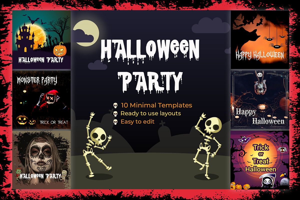 Halloween Party Instagram Banners, a Social Media Template by Nisha Droch (Photo 1 of 3)