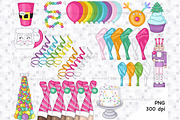 Merry And Bright Clipart, an Illustration by GlamArtZhanna (Thumbnail 2 of 4)