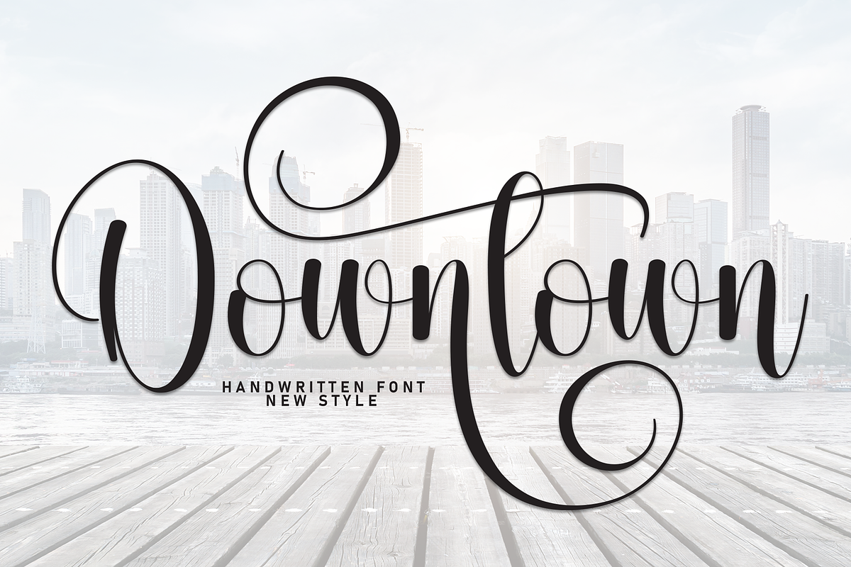 Downtown | Script Font, a Handwritten Font by Scratchones (Photo 1 of 9)